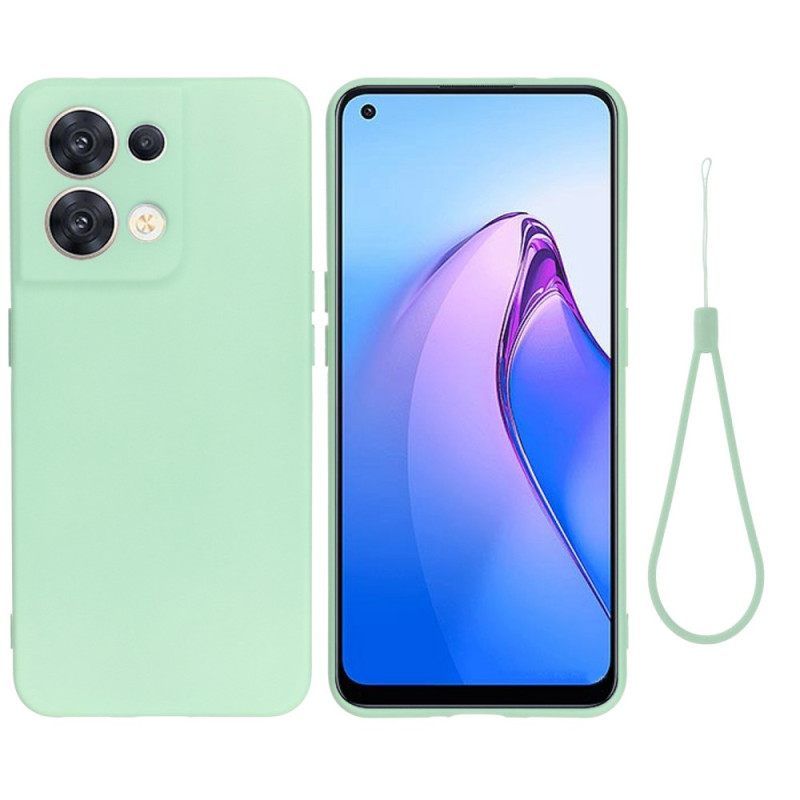 θηκη κινητου Oppo Reno 8 με κορδονι Strappy Liquid Silicone